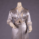 SILVER SILK SATIN EVENING DRESS, NEW YORK CITY, c. 1908