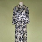 BLACK &amp; WHITE PRINTED SILK DRESS, 1930s