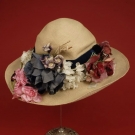 LADY'S WIDE BRIM NATURAL STRAW HAT, c. 1905
