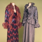2 SEQUINNED EVENING GOWNS, 1970s &amp; 1980s