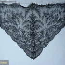 HANDMADE CHANTILLY LACE SHAWL, LATE 19th C