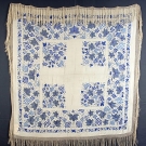 EMBROIDERED CHINESE EXPORT SHAWL, c. 1900