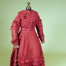 GIRL'S SILK DRESS &amp; HIGH BOOTS, c. 1870