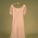 EMBROIDERED MULL DRESS, PHILA., 1790-1810
