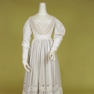 WHITEWORK EMBROIDERED DAY DRESS, 1820s