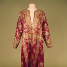 MAGENTA SILK &amp; GOLD CAFTAN, MID 20th C