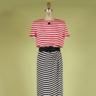 BILL BLASS STRIPED SILK EVENING DRESS, 1970s
