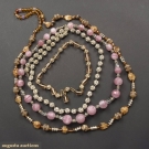 4 BEAD &amp; RHINESTONE NECKLACES, 1930-1960