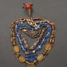 3 GLASS BEAD &amp; BRASS NECKLACES, 1930s