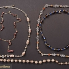 5 VENETIAN GLASS BEAD NECKLACES, 1950s