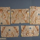 5 SILK BROCADE FRAGMENTS, 1720s-1730s