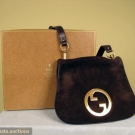 UNUSED GUCCI SUEDE BAG, 1975