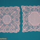 2  H.M. LACE WEDDING HANKIES, ENGLAND, 19th C