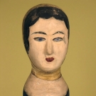 PAPIER MACHE MILLINERY HEAD, EARLY-MID 19th C