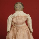 HAND PAINTED CLOTH DOLL, 1880s