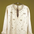 DESIGNER JEWELED WHITE LEATHER TOP, 1960s
