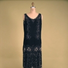 BEADED BLACK CHIFFON FLAPPER DRESS