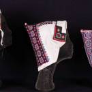 THREE EMBROIDERED FOLK BONNETS, ZAVADKA SLOVAKIA, MID 20TH C