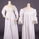 TWO COTTON BEDGOWNS, LATE 19TH -EARLY 20TH C