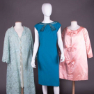 TWO COCKTAIL DRESSES &amp; ONE TEAL TRAINA COAT, AMERICA, 1960s