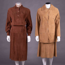 TWO BONNIE CASHIN SUEDE SKIRT SETS, AMERICA, 1952-1970