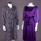 ONE BALMAIN &amp; ONE UNLABELED SILK DAY DRESSES, PARIS, 1980s