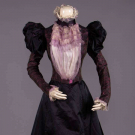 PATTERNED &amp; CHANGEANTE SILK DINNER GOWN, c. 1898