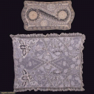 TWO COLLAGES OF REPURPOSED NEEDLEWORK, c. 1900