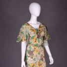 PRINTED CREPE ORGANZA PARTY DRESS, MID 1930s