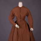 BROWN WOOL DAY DRESS, c. 1864