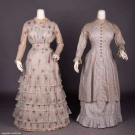 ONE SILK &amp; ONE COTTON DAY DRESS, 1870-1880