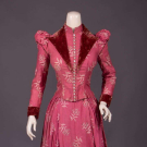 COTTON &amp; SILK VELVET DAY DRESS, AMERICA, c. 1889