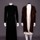 TWO SILK VELVET EVENING GARMENTS, 1930s