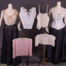SIX CORSET COVERS &amp; LINGERIE, 1860s &amp; 1905-1920s