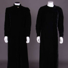TWO BLACK SILK VELVET EVENING COATS, AMERICA, LATE 1930s