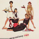 SET OF TWO TWA PAPER DRESSES, AMERICA, c. 1968