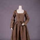 QUAKER DROP-FRONT DRESS, c. 1795