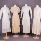 FOUR EMBROIDERED TEA DRESSES, 1905-1920s