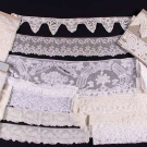 MIXED HANDMADE &amp; MACHINE MADE WHITE LACE YARDAGE, LATE 19TH &amp; MID 20TH C