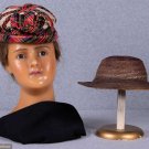 ONE SILK &amp; ONE STRAW LADIES HATS, c. 1860