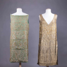 TWO EMBROIDERED &amp; PARTIALLY UNPICKED EVENING DRESSES, NEW YORK, 1920s