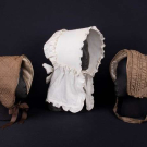 THREE SILK OR COTTON BONNETS, 1850-1860s