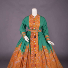 PRINTED PAISLEY WOOL WRAPPER, EARLY 1860s