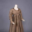 SILK TAFFETA QUAKER DAY DRESS, 1815-1820