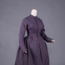 WOOL &amp; SILK DAY DRESS, 1860-1870s