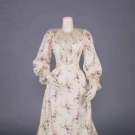 PRINTED VIOLET MOTIF SUMMER GOWN, c. 1900