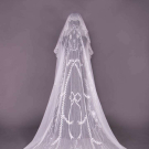 CHAINSTITCH EMBROIDERED WEDDING VEIL, EALRY 20TH C