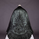 TRIANGULAR CHANTILLY LACE SHAWL, EARLY 1850s