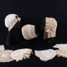 EIGHT CROCHET &amp; EMBROIDERED BOUDOIR CAPS, 1910-1920s