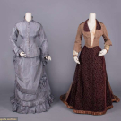 TWO SILK DAY DRESSES, 1880s